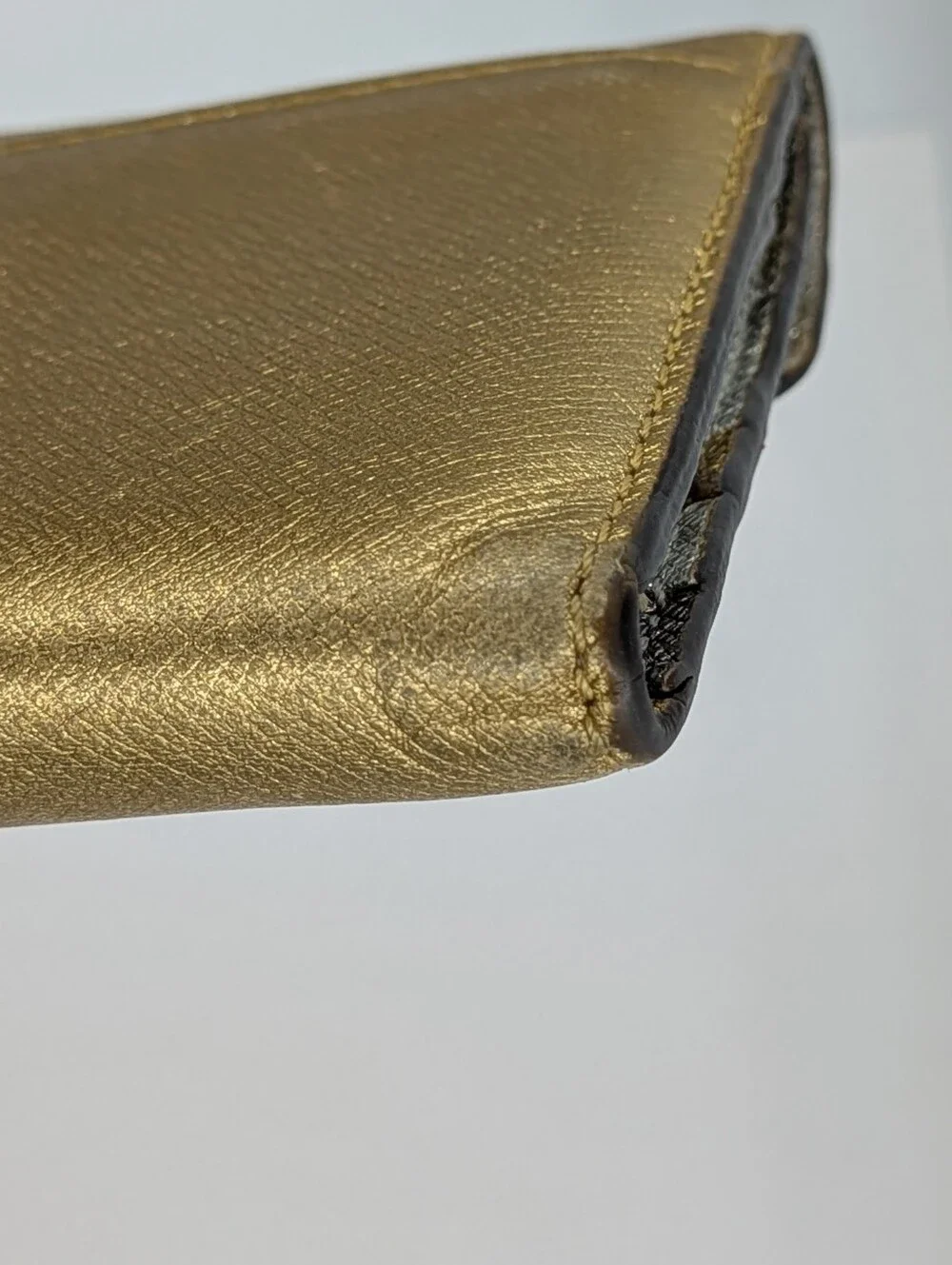 Michael‎ Kors Wallet Golden Metallic Slim Envelope Snap Long Organizer Trifold